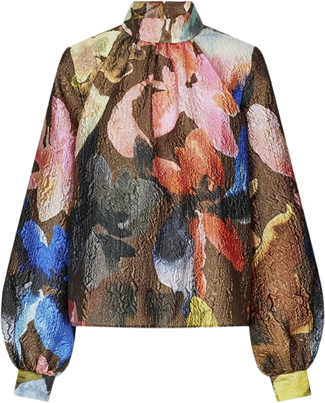Billede af Gathered Long Sleeve Top, 2258 Crinkled Textured Poly
